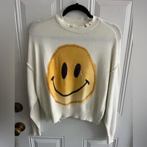 Pistola Women’s XS Smiley Face Cotton Sweater long-sleeve adorable